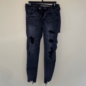 American Eagle black hi-rise jeans size 8